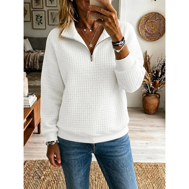 Adeline | Textured Half-Zip Sweatshirt Casual 4