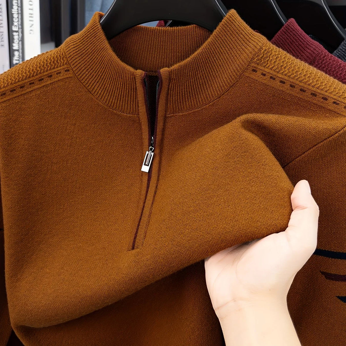Alden | Men's Zip-Neck Knit Sweater for Warmth and Comfort 10