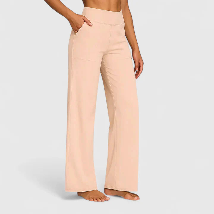 Ame | Elegant Straight Leg Pants with Elastic Waistband 13