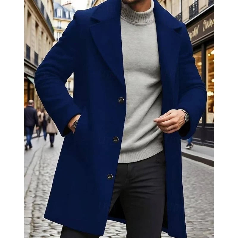 Chester | Men's Long Wool Overcoat Black 11