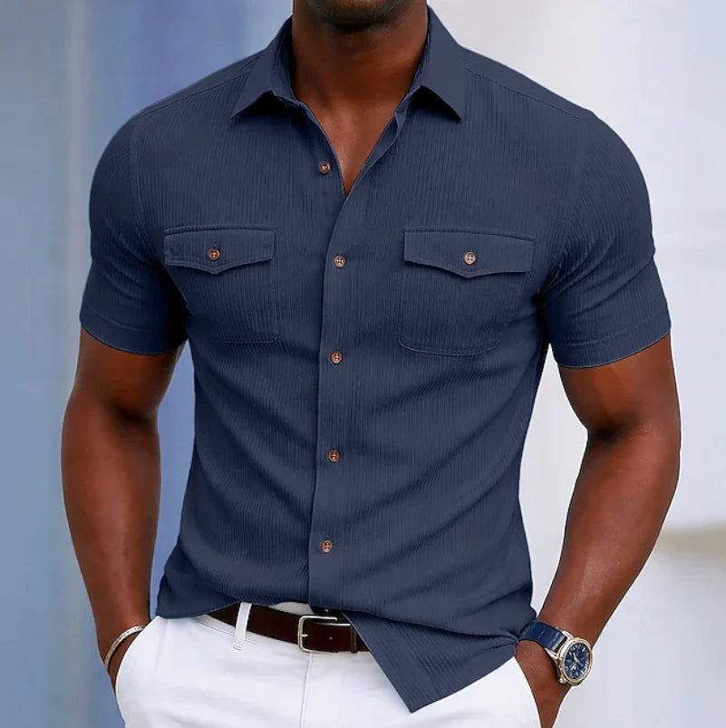 Dexter | Men's Slim Fit Short Sleeve Button Shirt 7