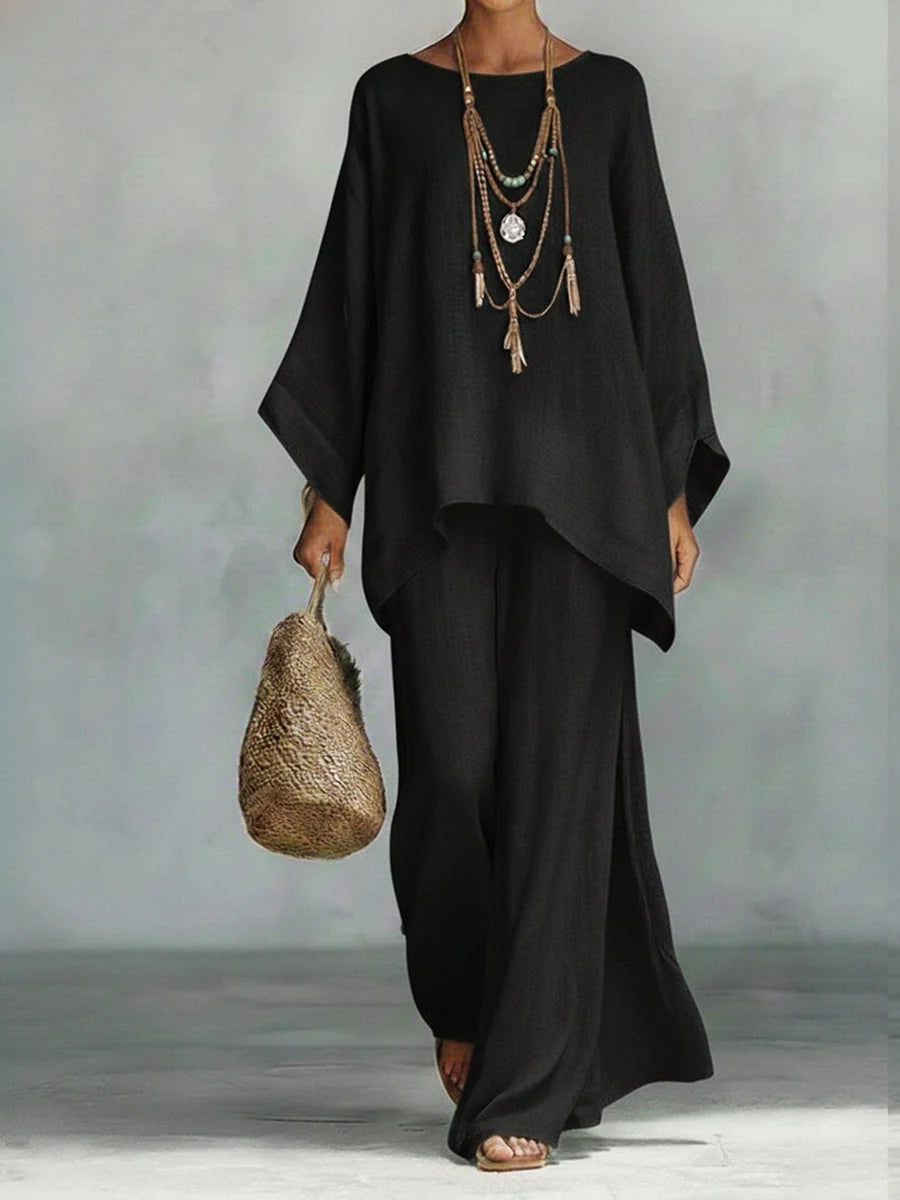 Jacqui | Women's Loungewear Linen Wide Sleeve Set 4