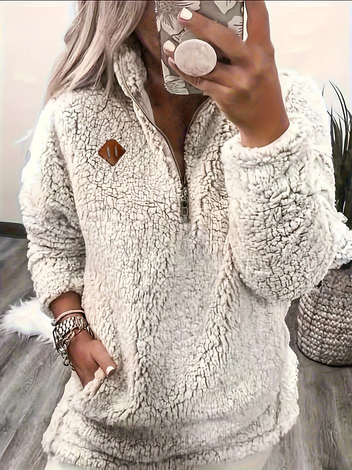 Lorraine | Women's Half Zip Sweatshirt Cozy Pullover 7