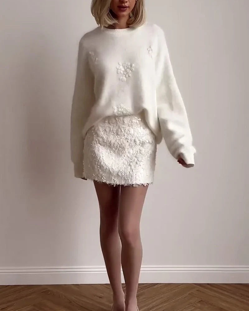Lysse | Women's Knit Sweater White Soft Warm 3