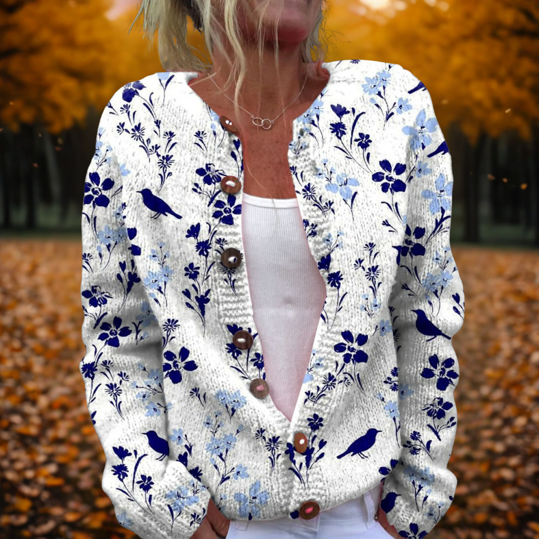 Maylee Vintage Floral Knit Cardigan | Women's Layering Sweater 0
