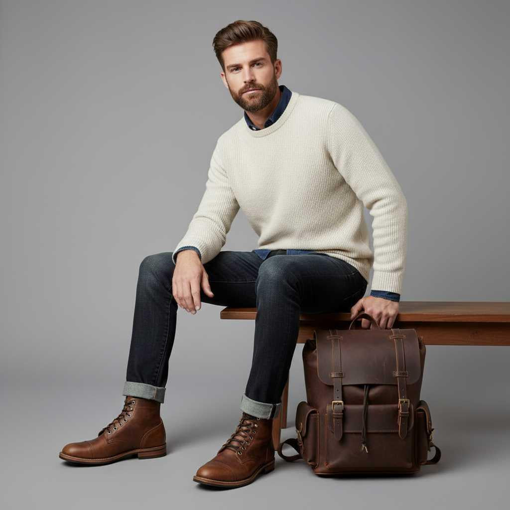 Men's Classic Work Boots | Durable Lace-Up Design for Comfort
