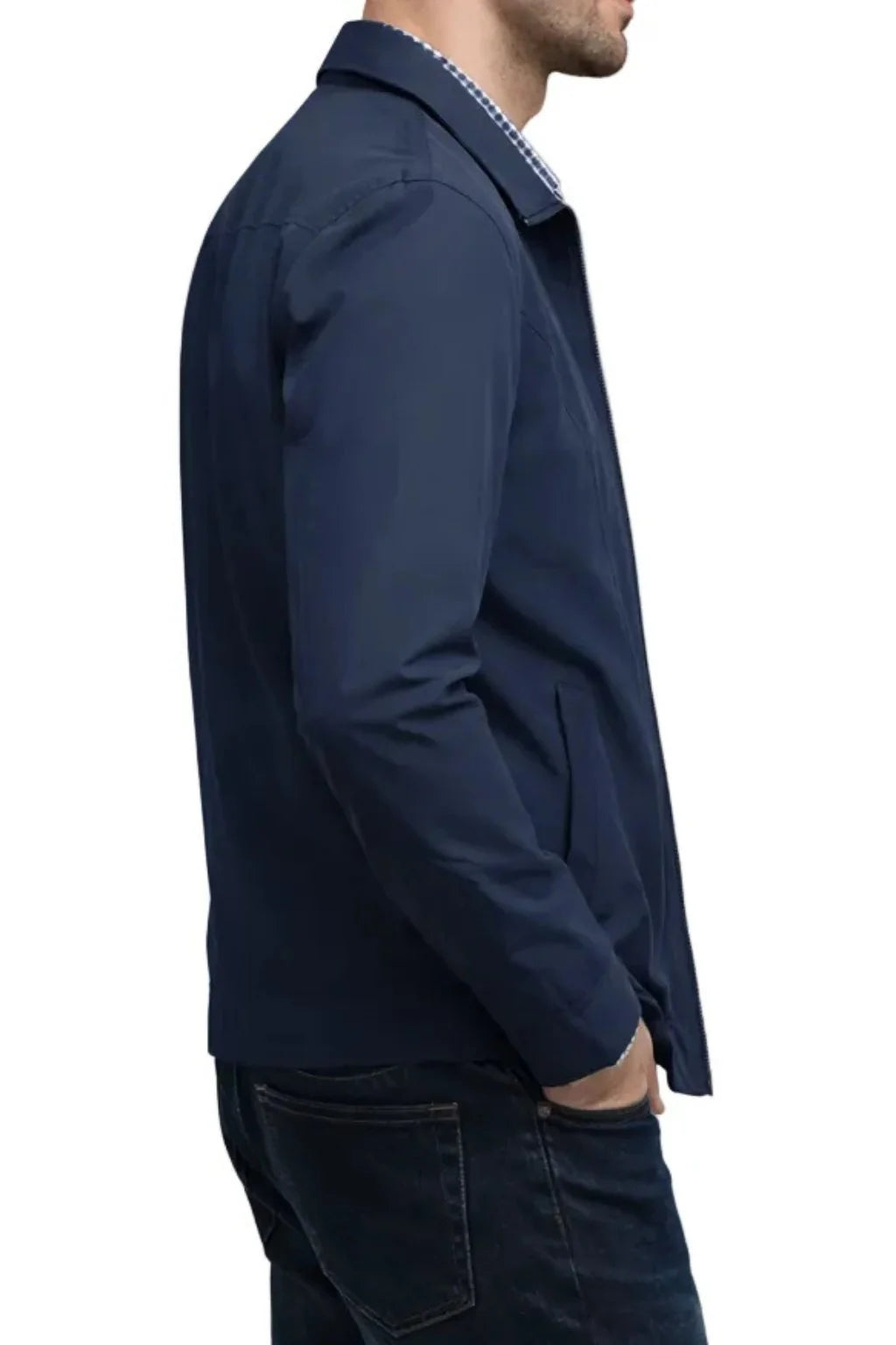 Men's Classic Harrington Jacket Structured Zip-Up Outerwear 5
