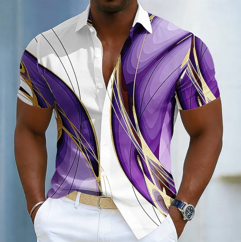 Men's Linear Collar Shirt | Lightweight Breathable Dress Shirt 3