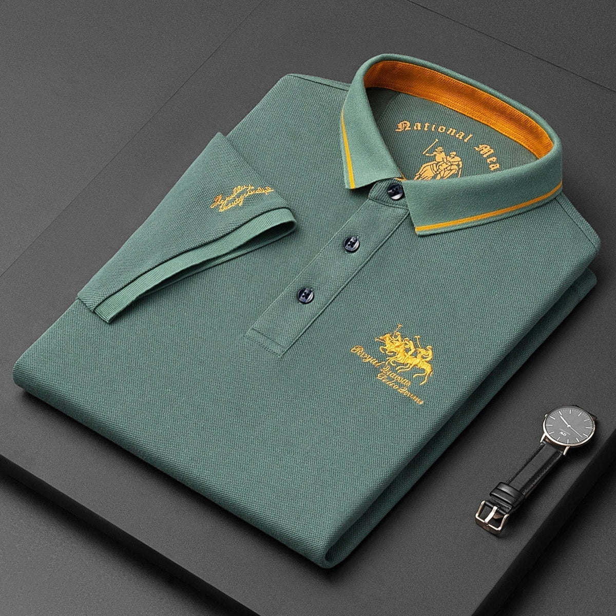 Men's Long Sleeve Polo Shirt Classic Fit 2