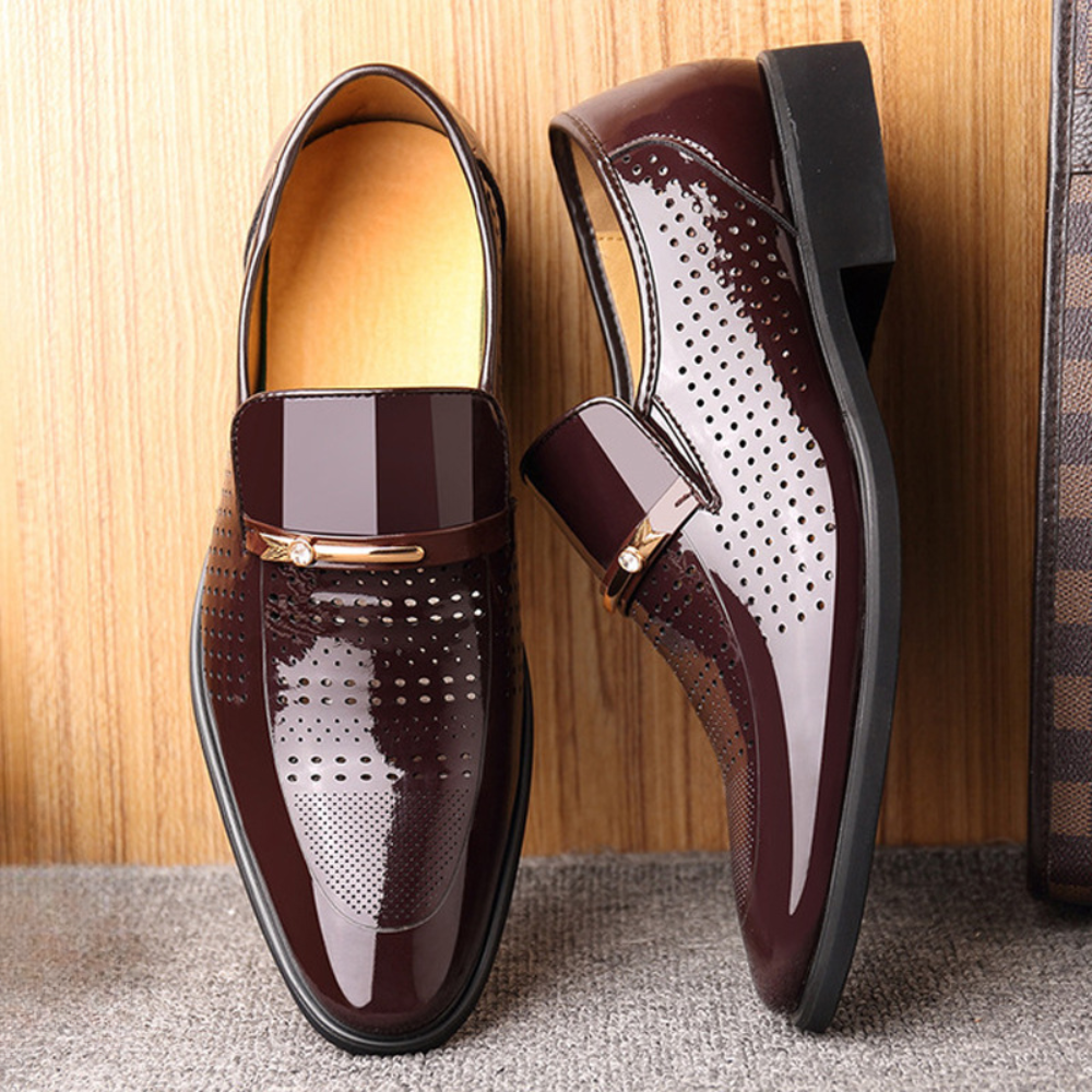 Men's Patent Leather Loafers | Slip-On Dress Shoes 8