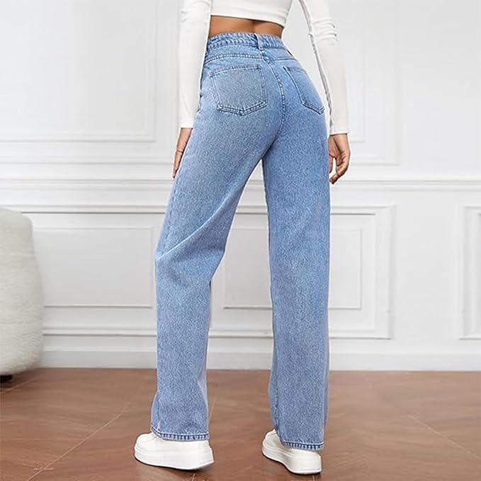 Mia | Women's High Waist Wide Leg Jeans 4