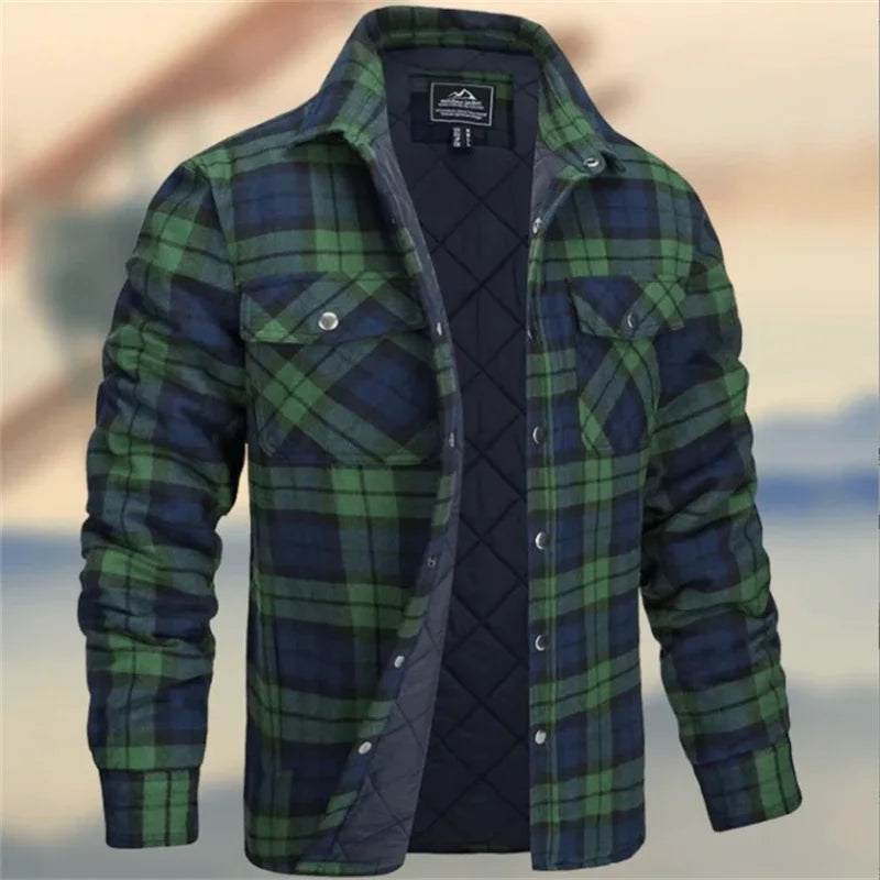 Motorcycle Jacket Plaid Long Sleeve Warm Outerwear 11