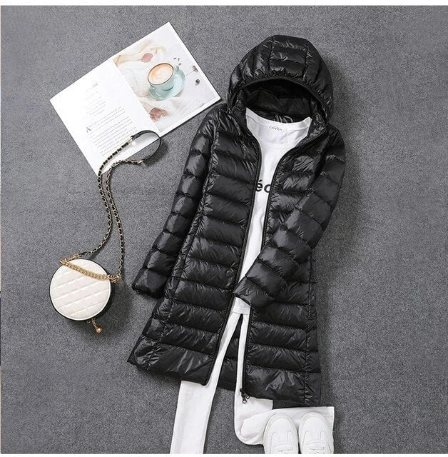 Ultralight Packable Long Puffer Coat Women 1