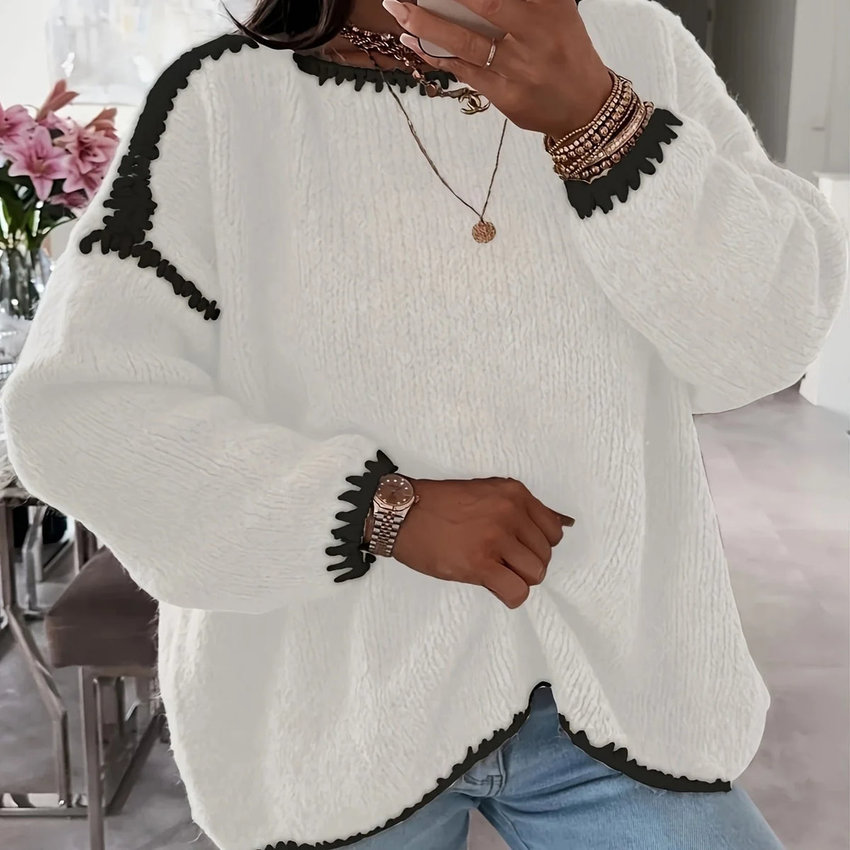 Adaline | Relaxed Boat Neck Knit Jumper 5