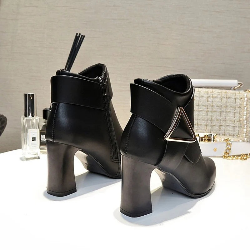 Adele | Women's Heeled Ankle Boots Black 5