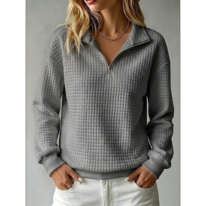 Adeline | Textured Half-Zip Sweatshirt Casual 1