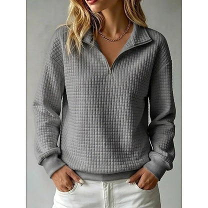 Adeline | Textured Half-Zip Sweatshirt Casual 1