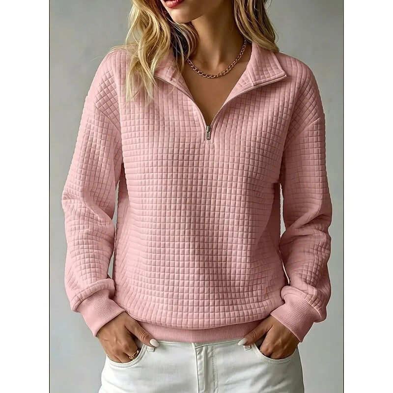 Adeline | Textured Half-Zip Sweatshirt Casual 2