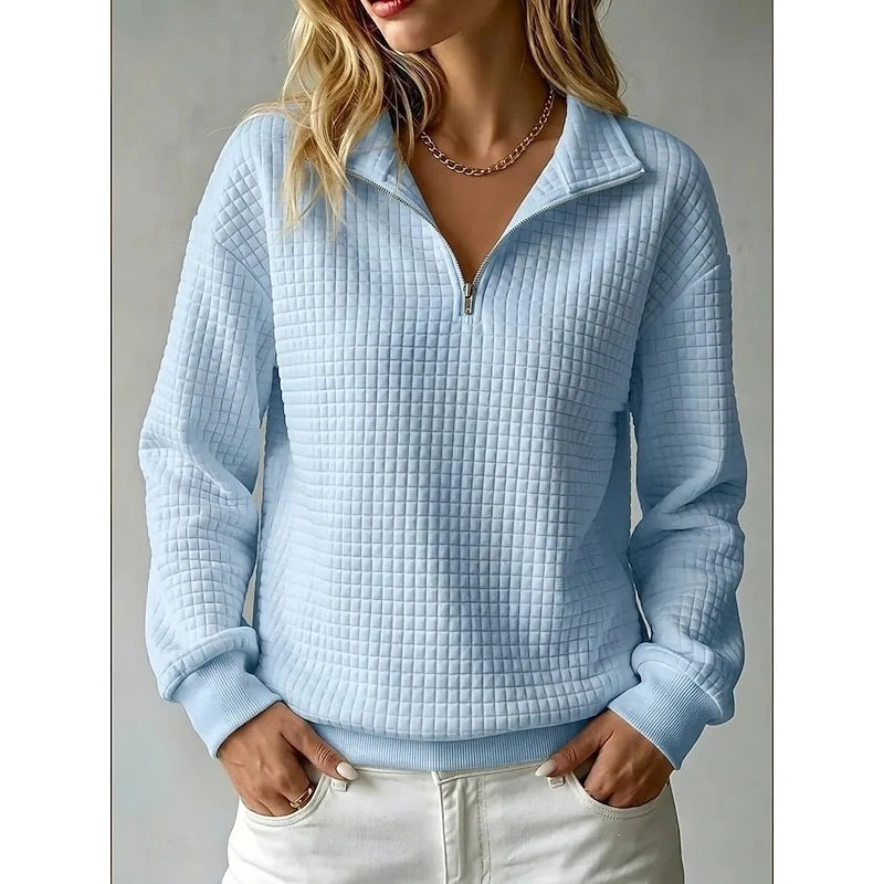 Adeline | Textured Half-Zip Sweatshirt Casual 3