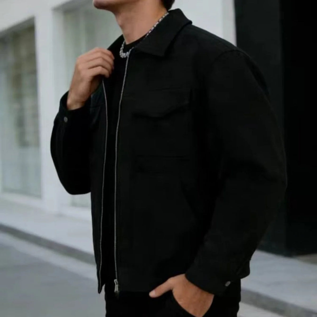 Alaric | Men's Collared Utility Jacket Relaxed Fit 9