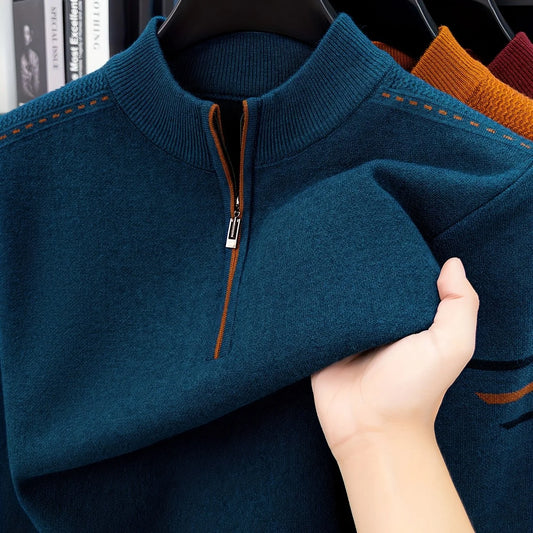 Alden | Men's Zip-Neck Knit Sweater for Warmth and Comfort 0
