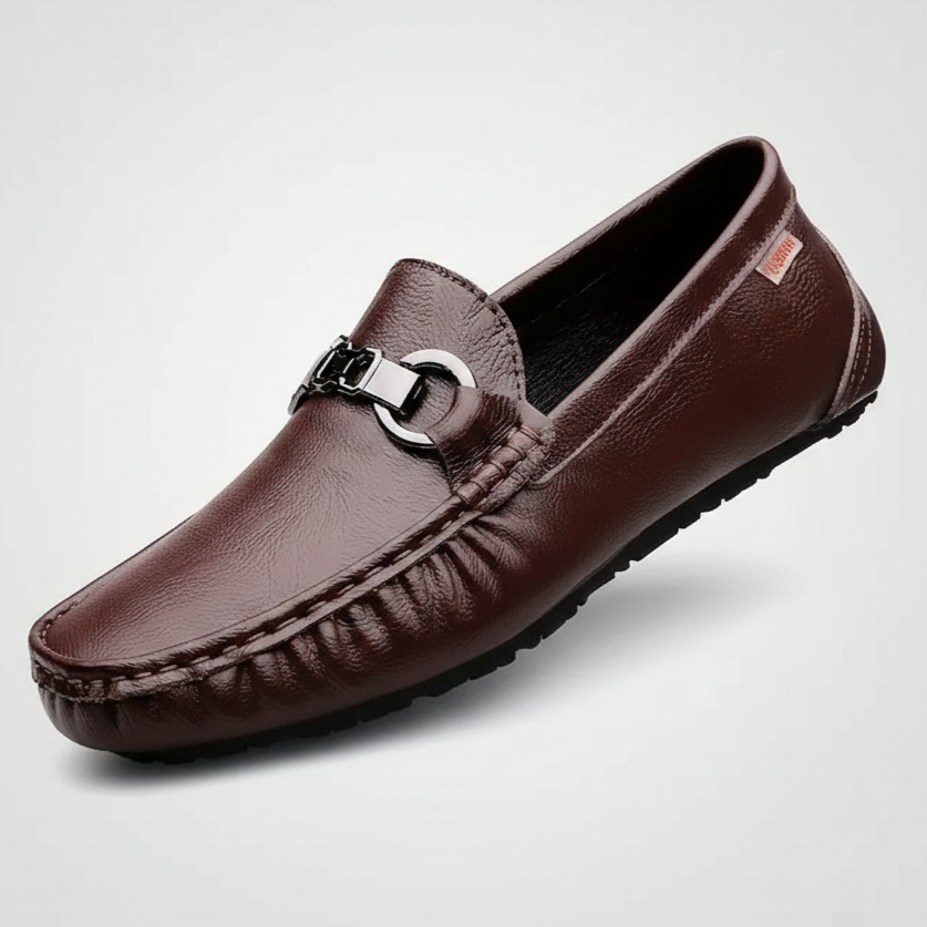 Alessio Pebbled Leather Driving Loafer for Men 0