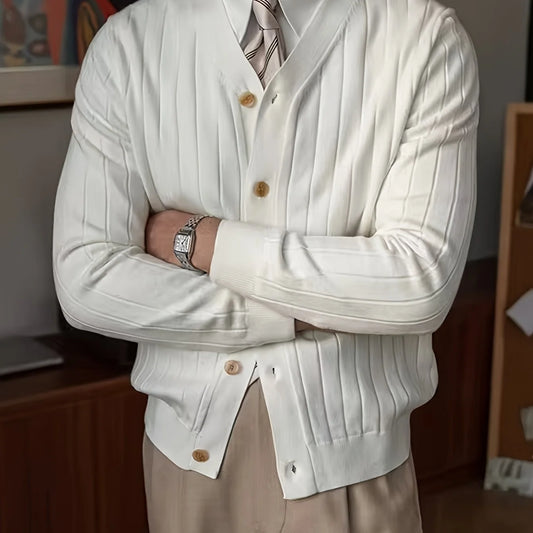 Alistair | Ribbed Button-Up Cardigan for Men 0