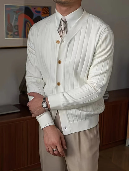 Alistair | Ribbed Button-Up Cardigan for Men 3