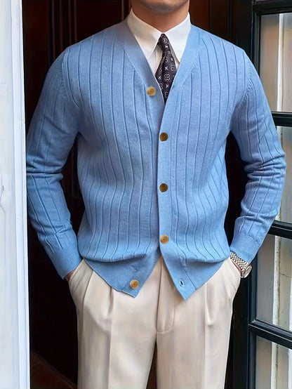 Alistair | Ribbed Button-Up Cardigan for Men 8