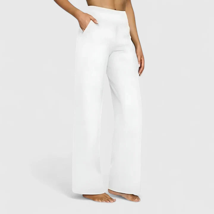 Ame | Elegant Straight Leg Pants with Elastic Waistband 7