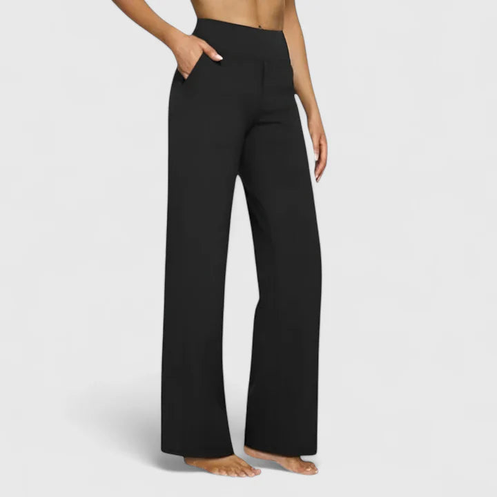 Ame | Elegant Straight Leg Pants with Elastic Waistband 8