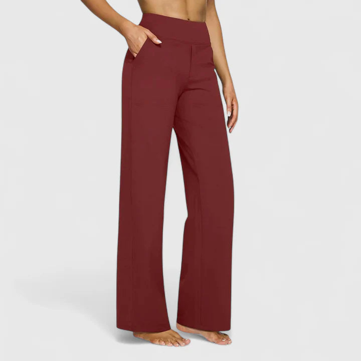 Ame | Elegant Straight Leg Pants with Elastic Waistband 9