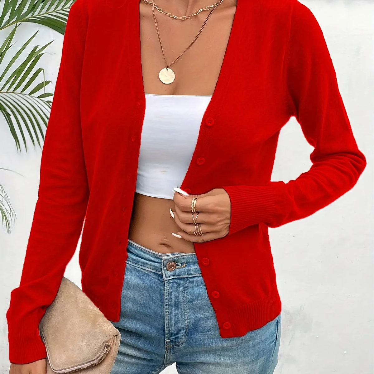 Annabel | Women's Button-Front V-Neck Cardigan 13