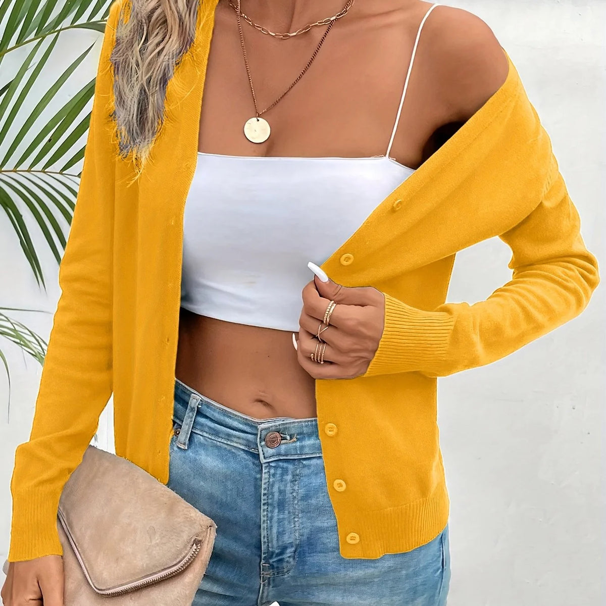 Annabel | Women's Button-Front V-Neck Cardigan 14