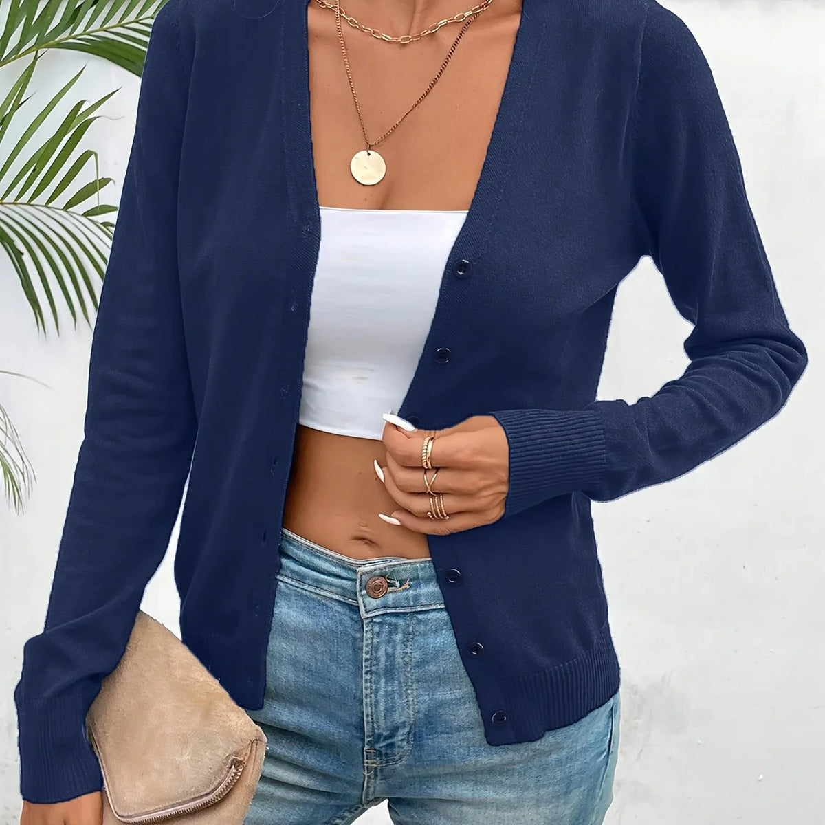Annabel | Women's Button-Front V-Neck Cardigan 15