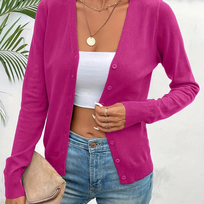 Annabel | Women's Button-Front V-Neck Cardigan 16