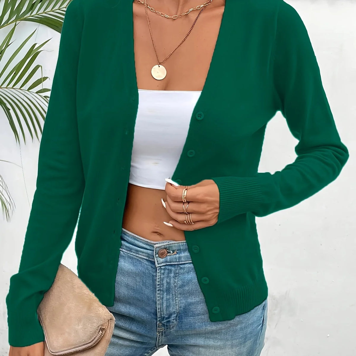 Annabel | Women's Button-Front V-Neck Cardigan 17