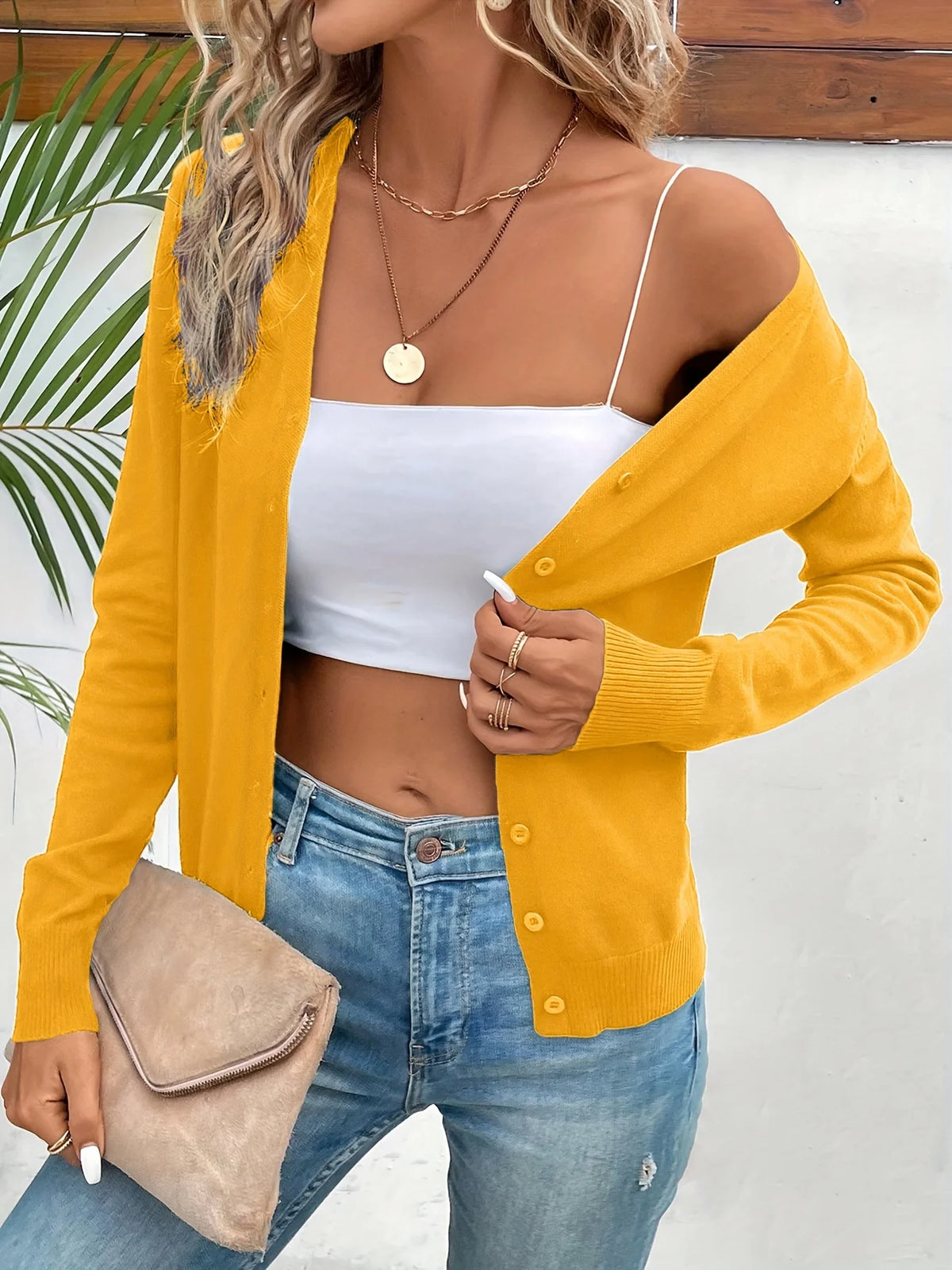 Annabel | Women's Button-Front V-Neck Cardigan 3