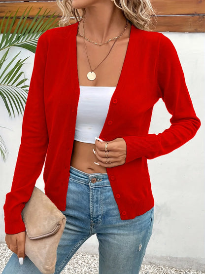 Annabel | Women's Button-Front V-Neck Cardigan 7