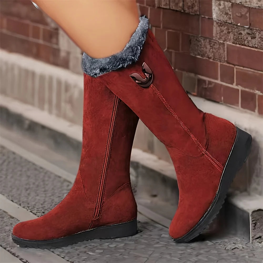 Annalise | Fur-Trimmed Mid-Calf Winter Boots 0
