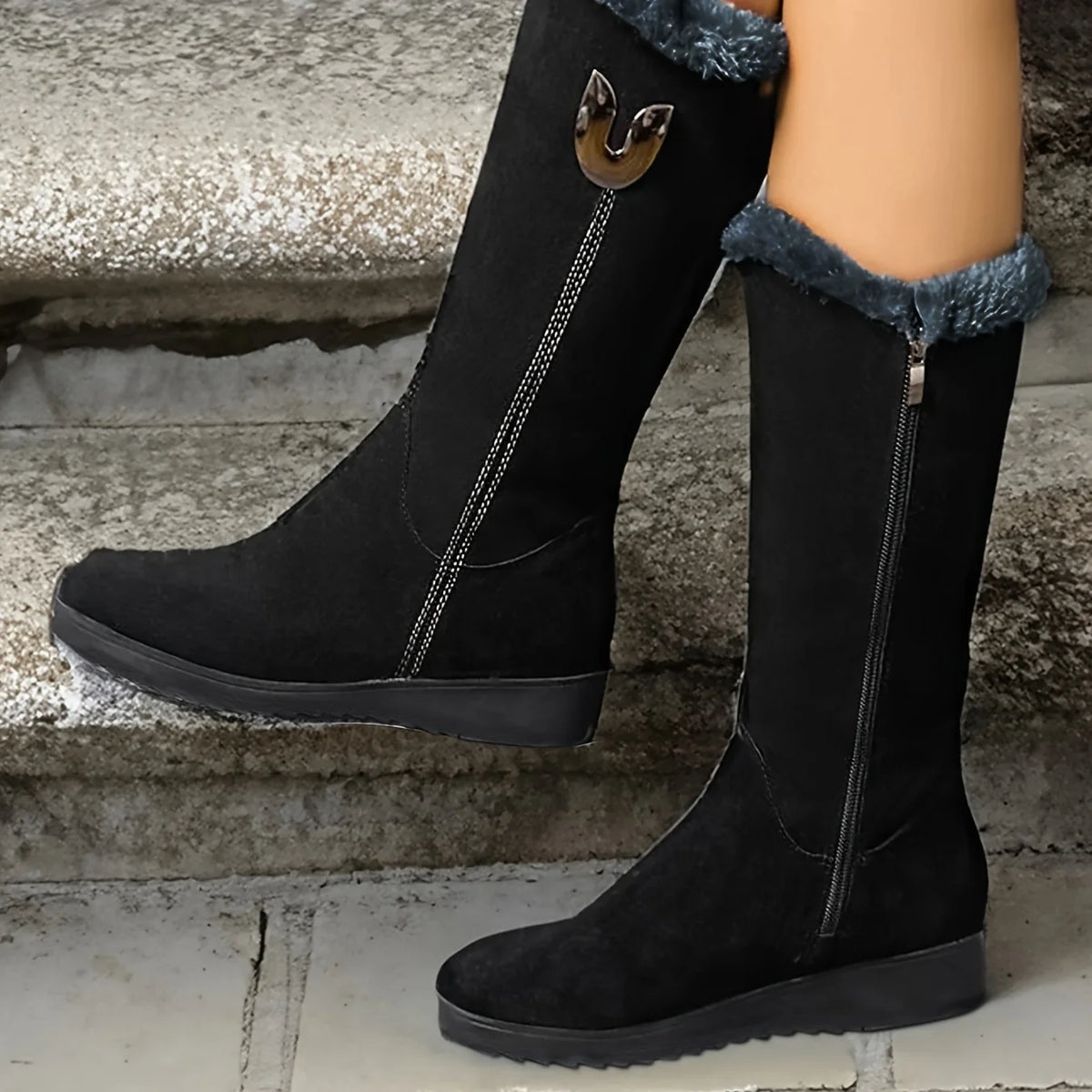 Annalise | Fur-Trimmed Mid-Calf Winter Boots 3
