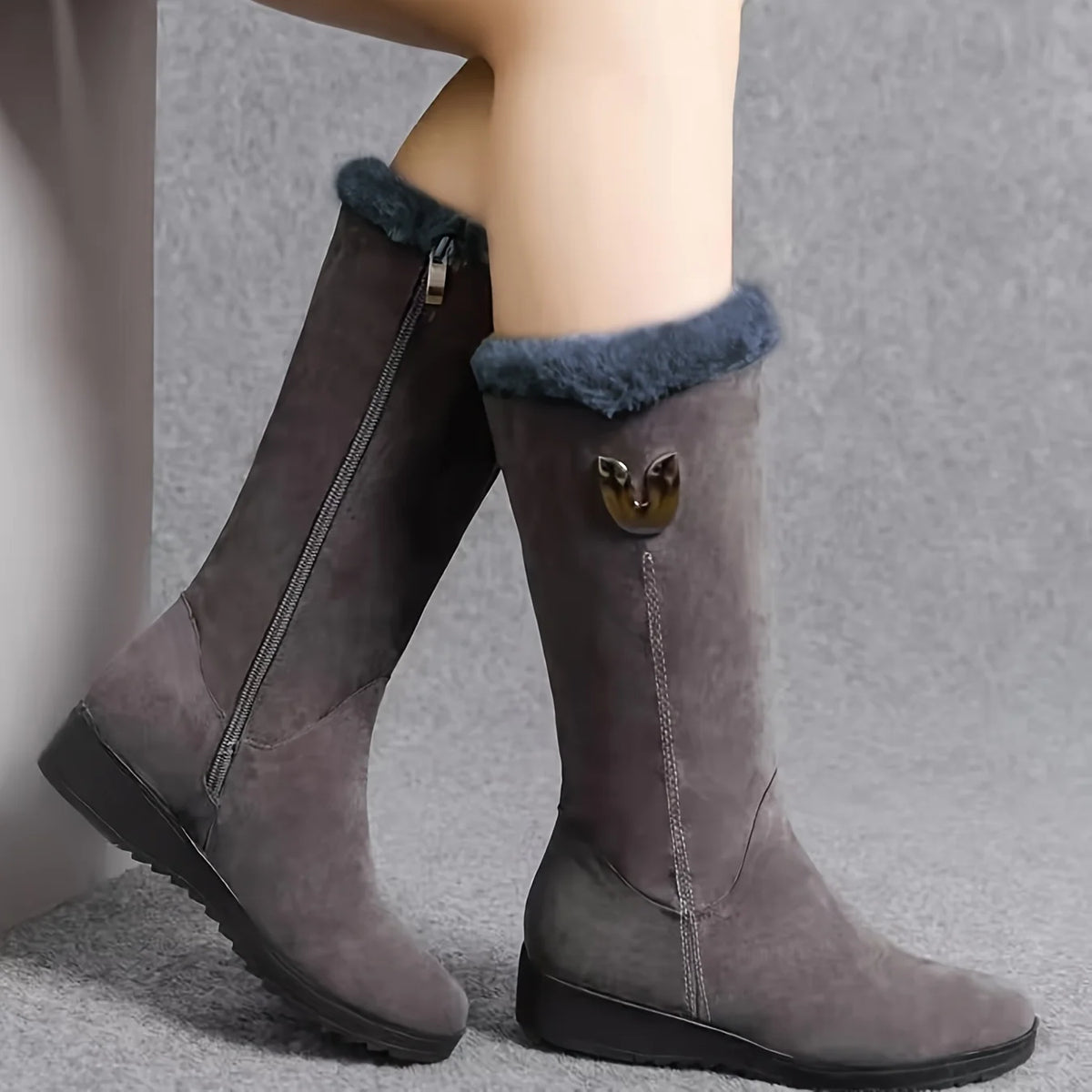 Annalise | Fur-Trimmed Mid-Calf Winter Boots 4