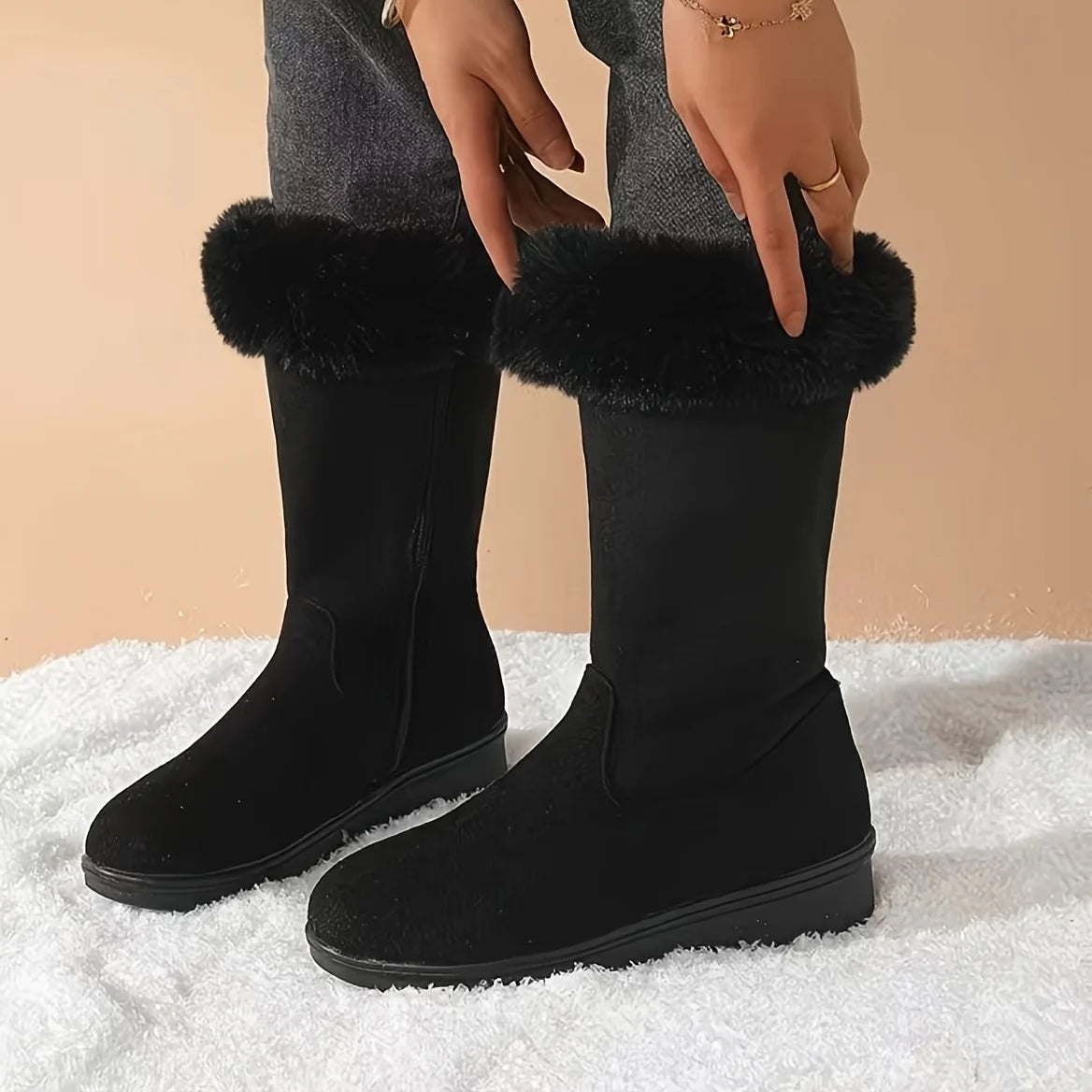 Annalise | Fur-Trimmed Mid-Calf Winter Boots 5