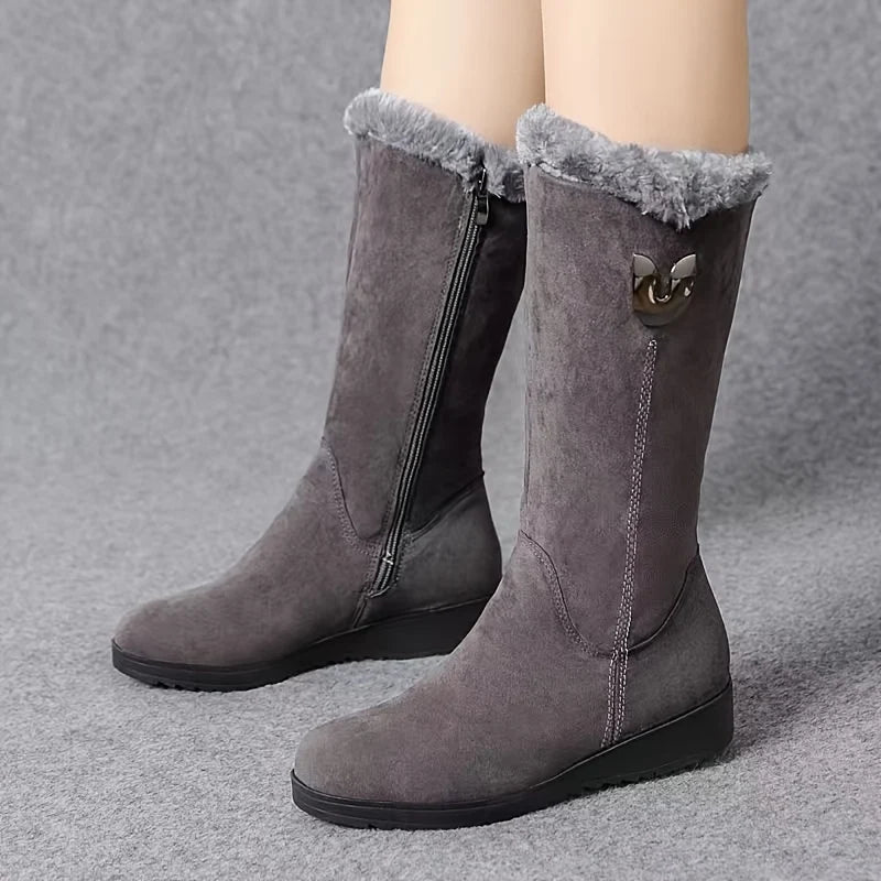 Annalise | Fur-Trimmed Mid-Calf Winter Boots 8