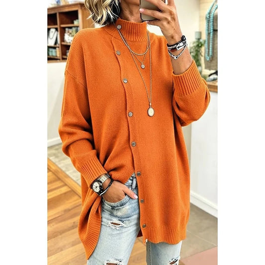 Annalise | Longline Button Turtleneck Sweater 0