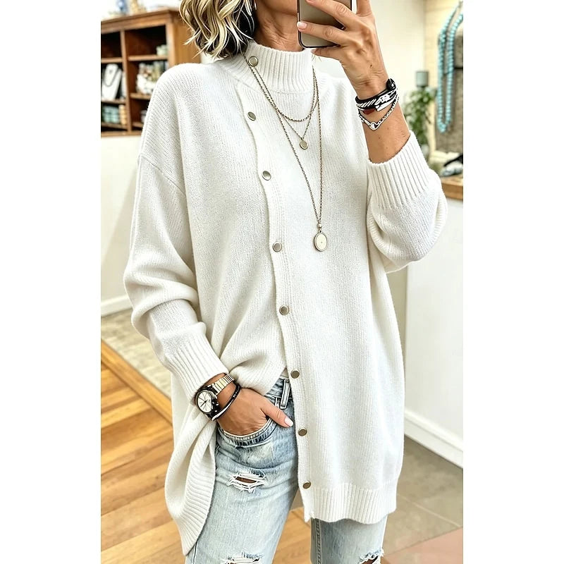 Annalise | Longline Button Turtleneck Sweater 2
