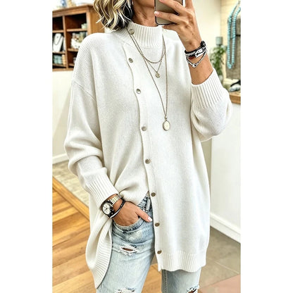 Annalise | Longline Button Turtleneck Sweater 2