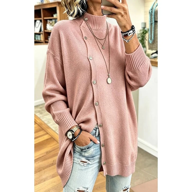 Annalise | Longline Button Turtleneck Sweater 3