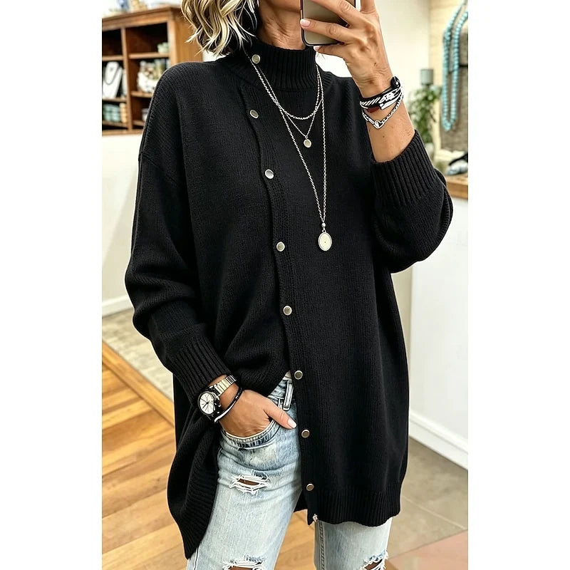 Annalise | Longline Button Turtleneck Sweater 4