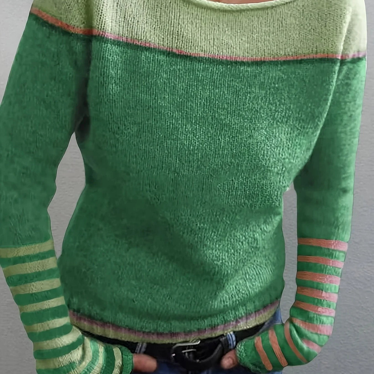 Annika | Colour-Block Boat Neck Sweater 10